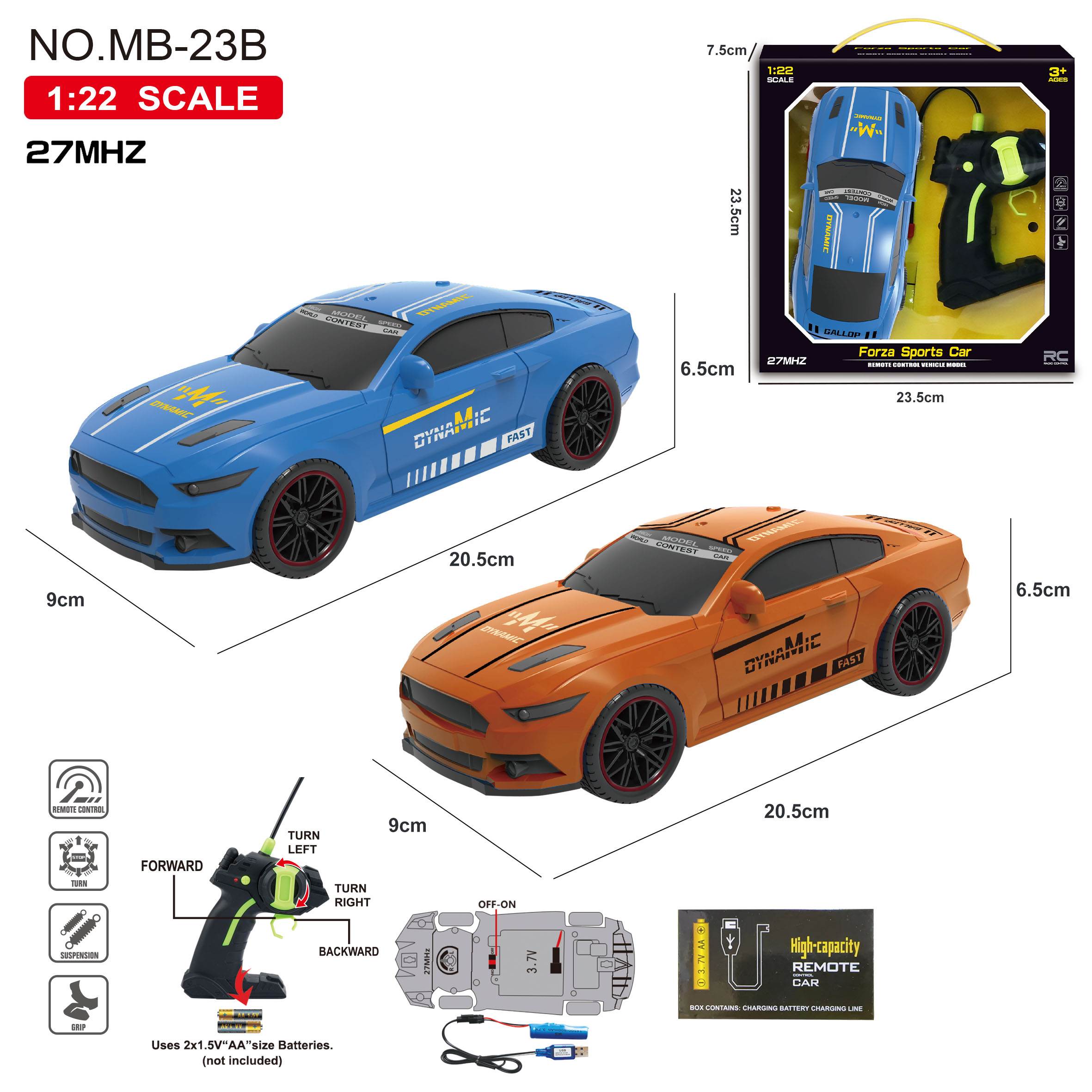 Радиоуправляемая машина Mustang Fire Dragon 1:22