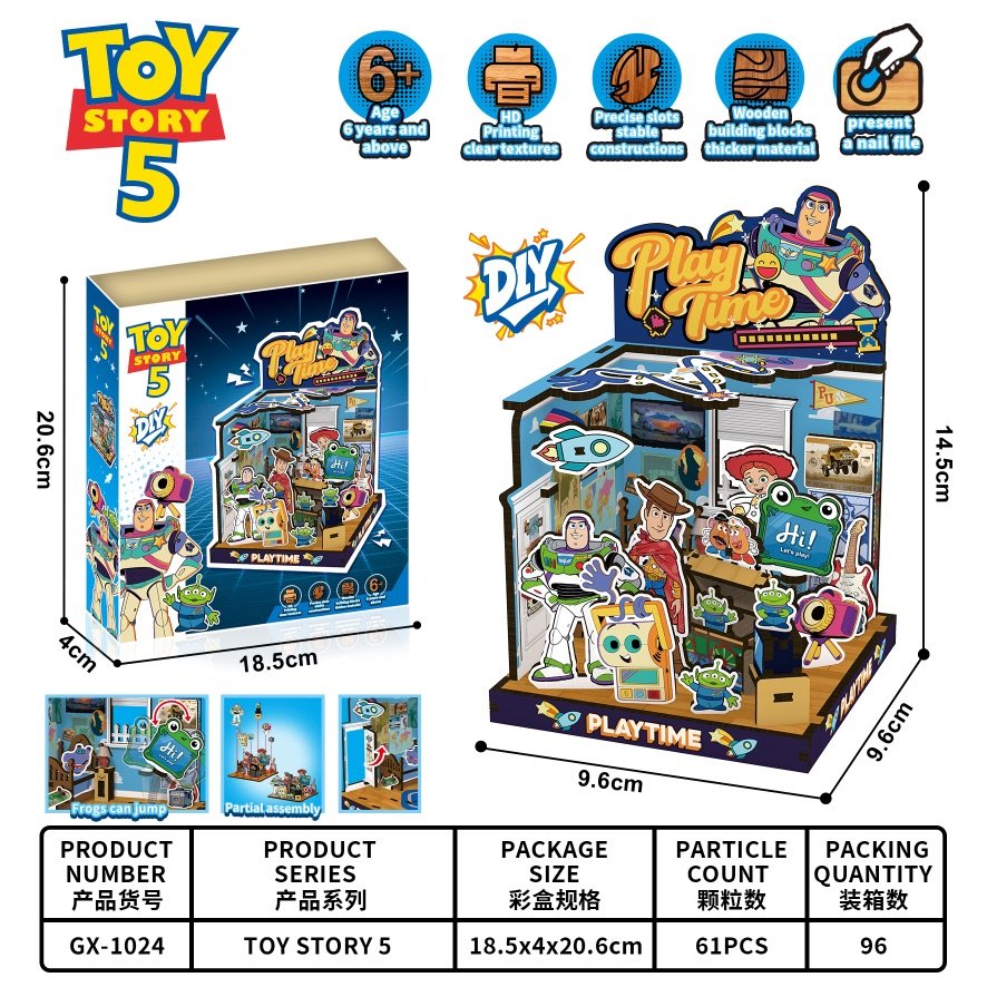 Миниатюрная сцена Toy Story, 61 деталь, DIY, дерево