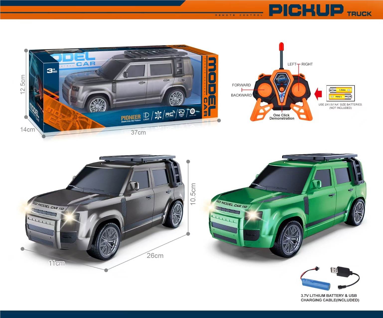 Радиоуправляемая модель Land Rover Defender 1:14 с демонстрацией