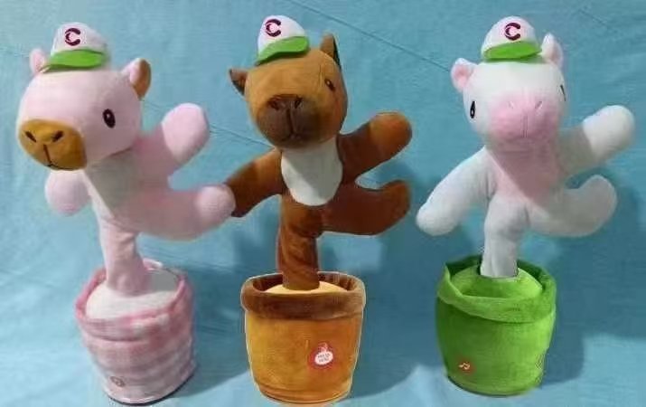 Капибара танцующий кактус, плюшевая игрушка, электро, обучающая