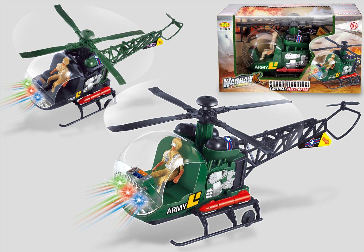 Электрический вертолет Bell-47 с подсветкой