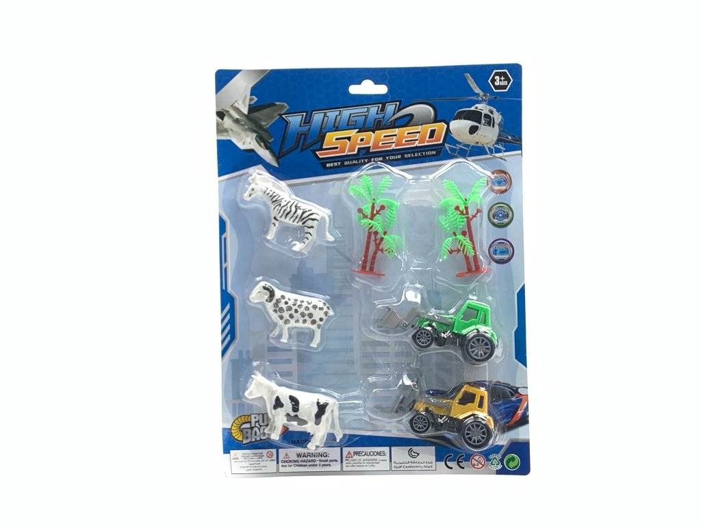 Игровой набор Huili Ферма: машинка, животные, деревья