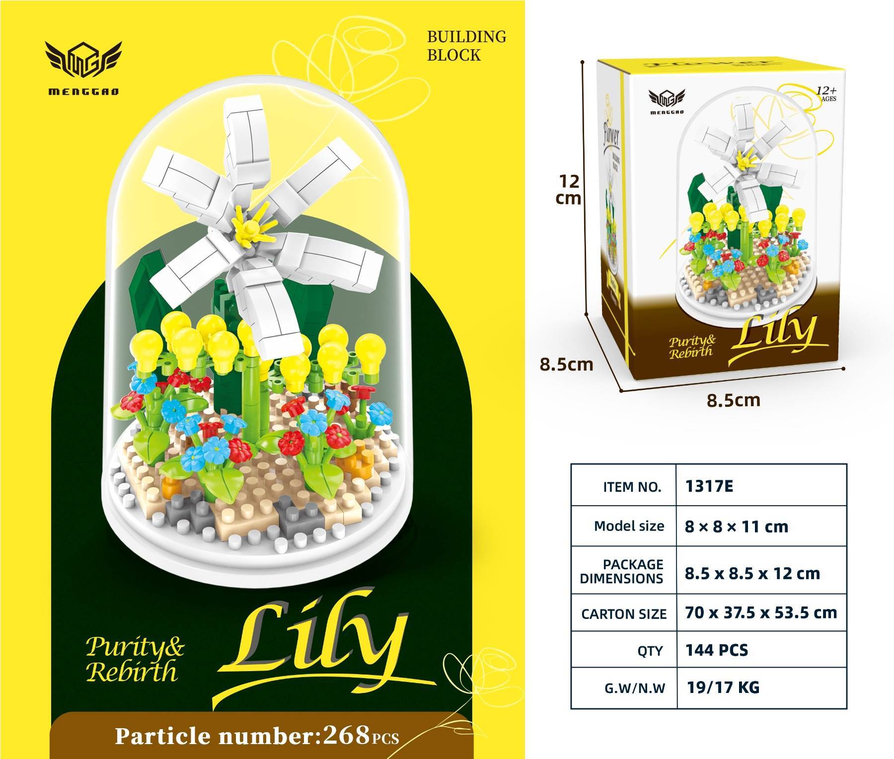 Микроконструктор Lily: Цветок лилии из блоков