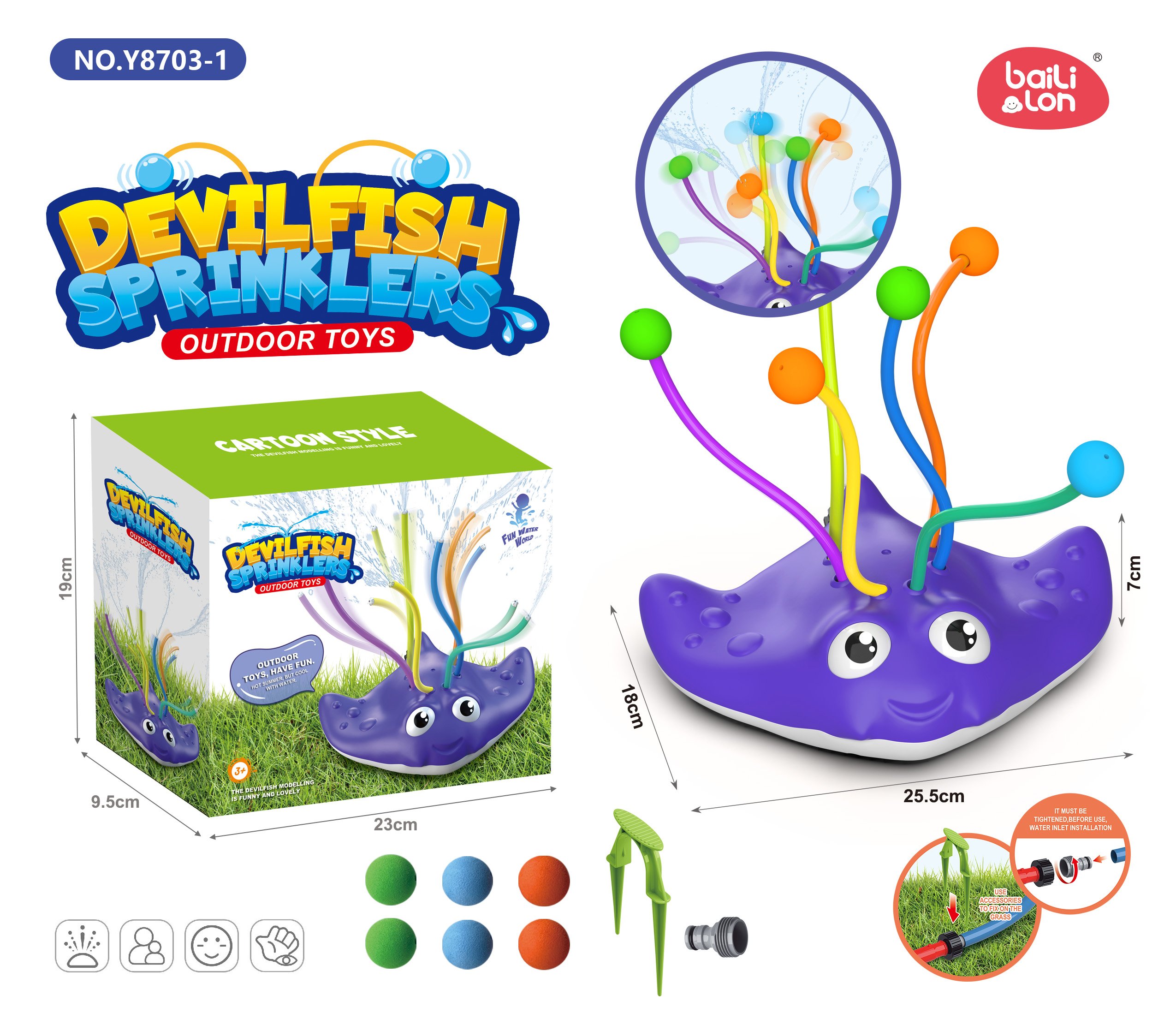 Игрушка для ванной "Водяной Дьяволенок" с мячиком