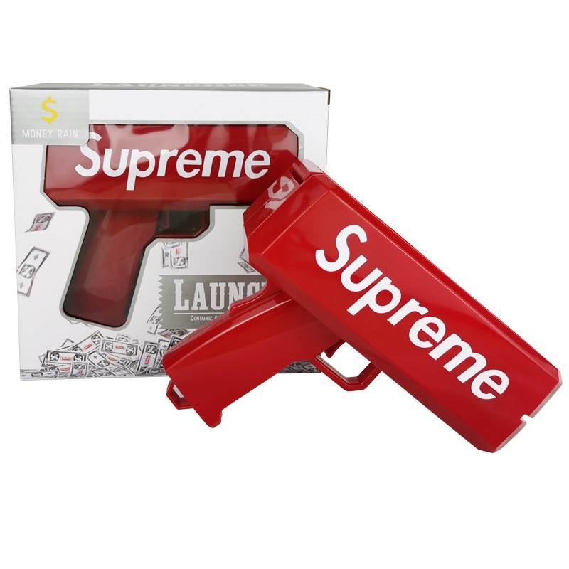 Игрушечный пистолет для денег Supreme + 100 банкнот
