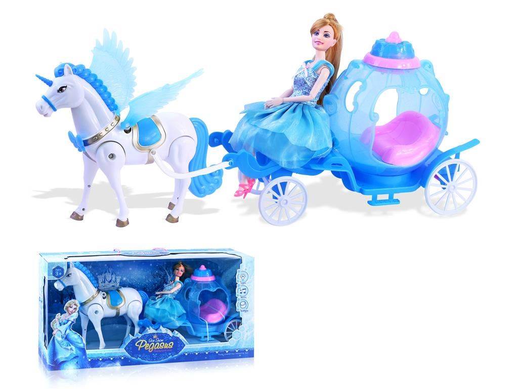 Электрическая карета Пегаса для кукол Barbie