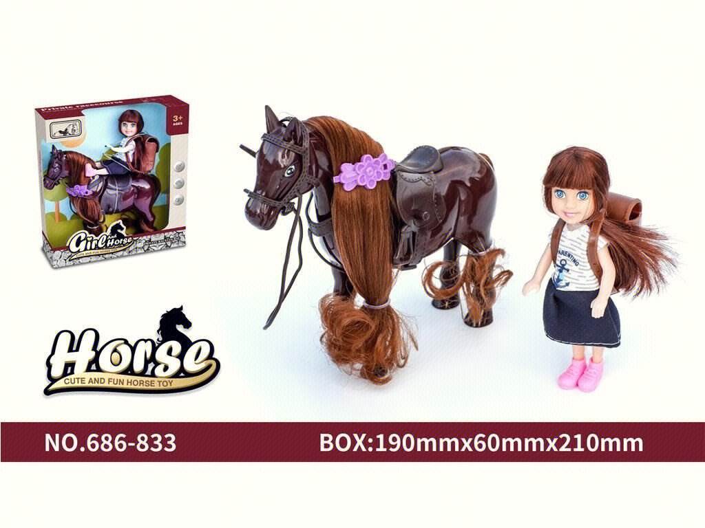 Игровой набор: лошадь 5 дюймов, кукла, рюкзак