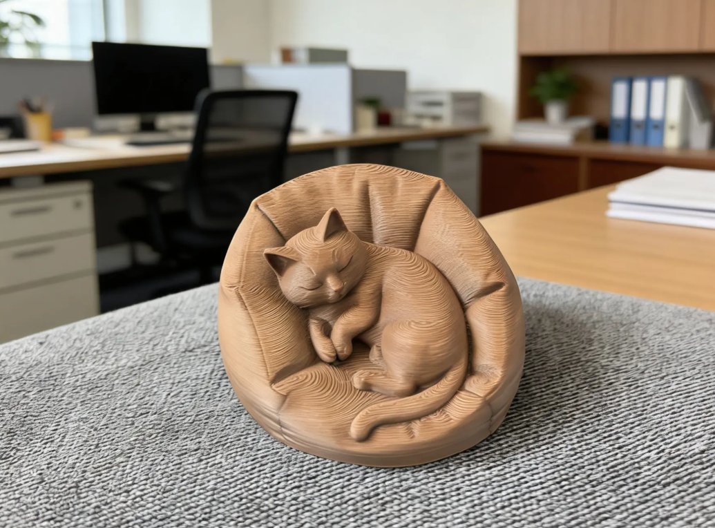 Милая кошка на диване, интерьерная фигурка