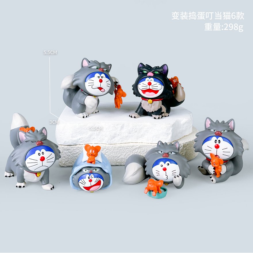 Фигурки Dingdang Cat, 6 шт., аниме, настольные