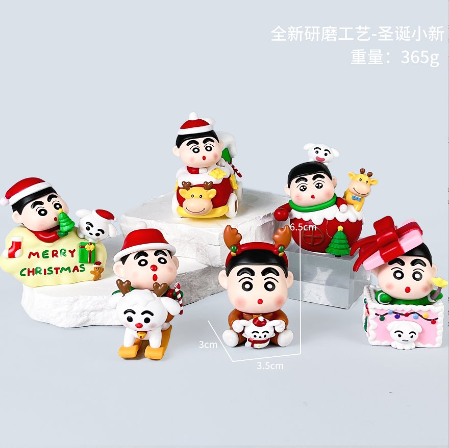 Фигурки Crayon Shin-chan, 6 шт., новогодняя серия
