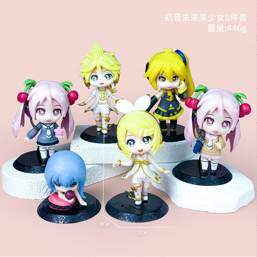 Фигурки Hatsune Miku, 6 шт., аниме, украшение стола
