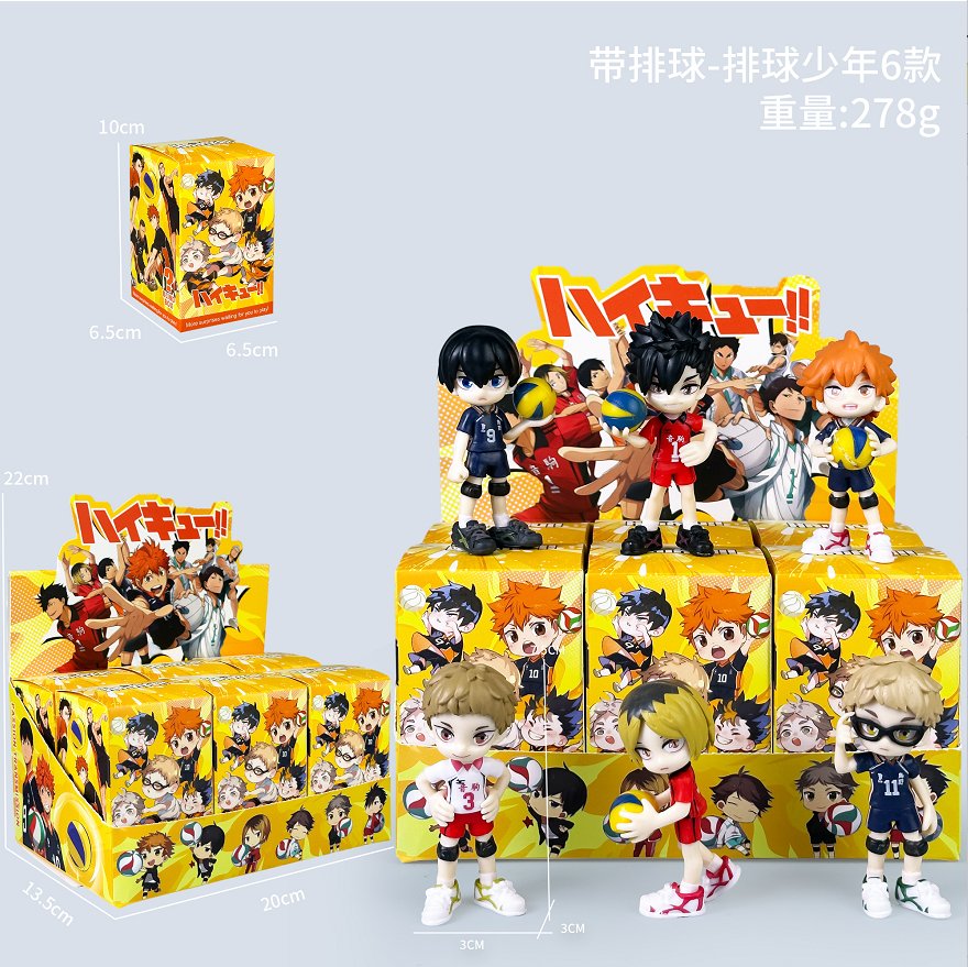 Фигурки Haikyu!! с волейбольными мячами, 6 видов