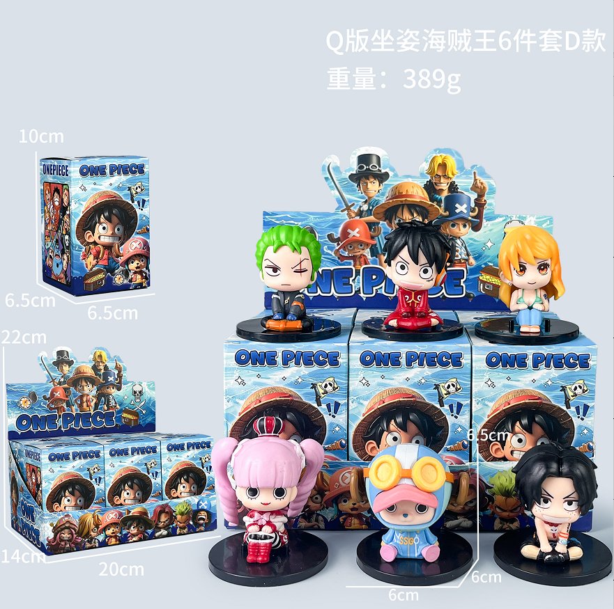 Фигурки One Piece Q-версия, сидячие, набор D (6 шт.)
