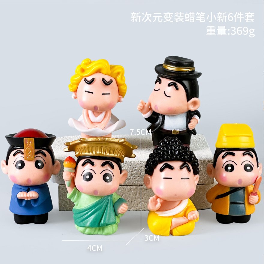 Фигурки Crayon Shin-chan, 6 шт, аниме, украшение стола