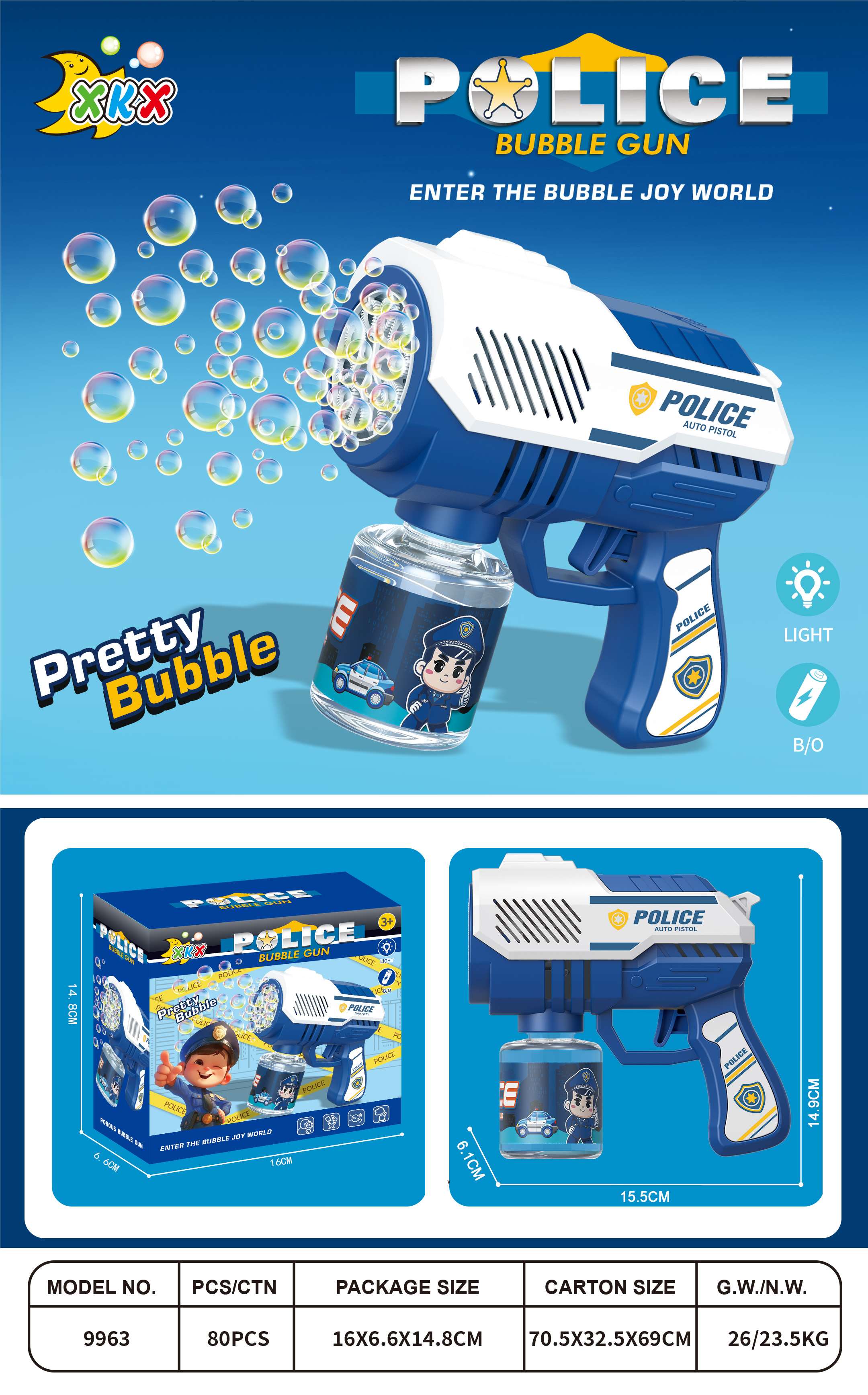Автоматический пистолет для пузырей Special Bubble Gun