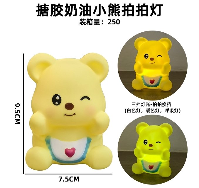Ночник-игрушка "Мишка с кремом", хлопок