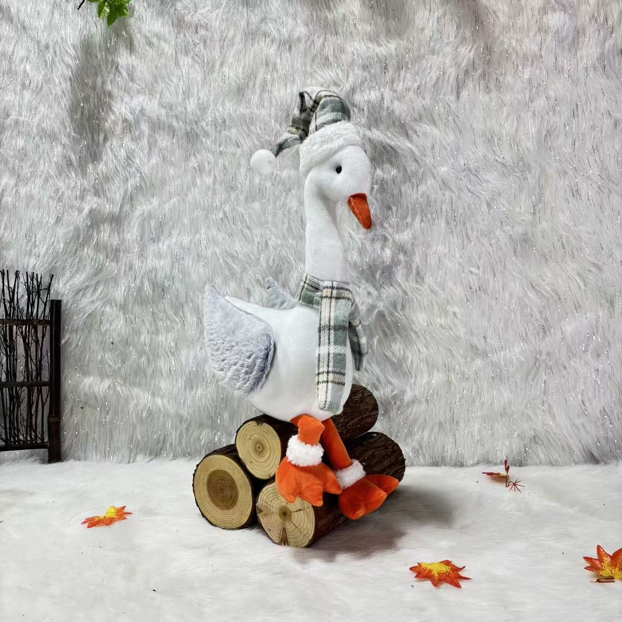 Рождественский гусь сидячий, мягкая игрушка