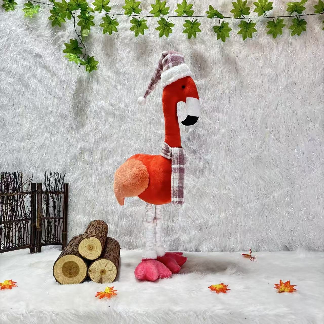 Рождественский выдвижной фламинго, мягкая игрушка