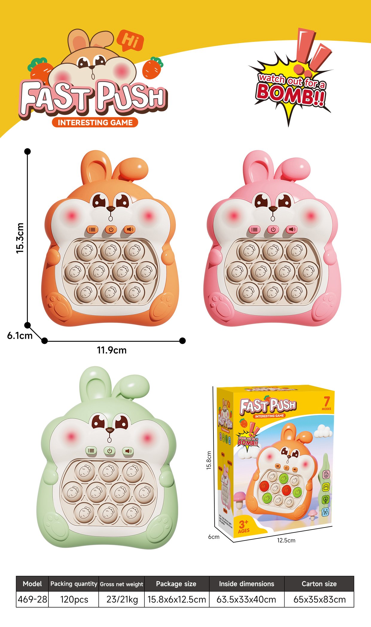 Интерактивная игра-антистресс Rabbit Quick Push