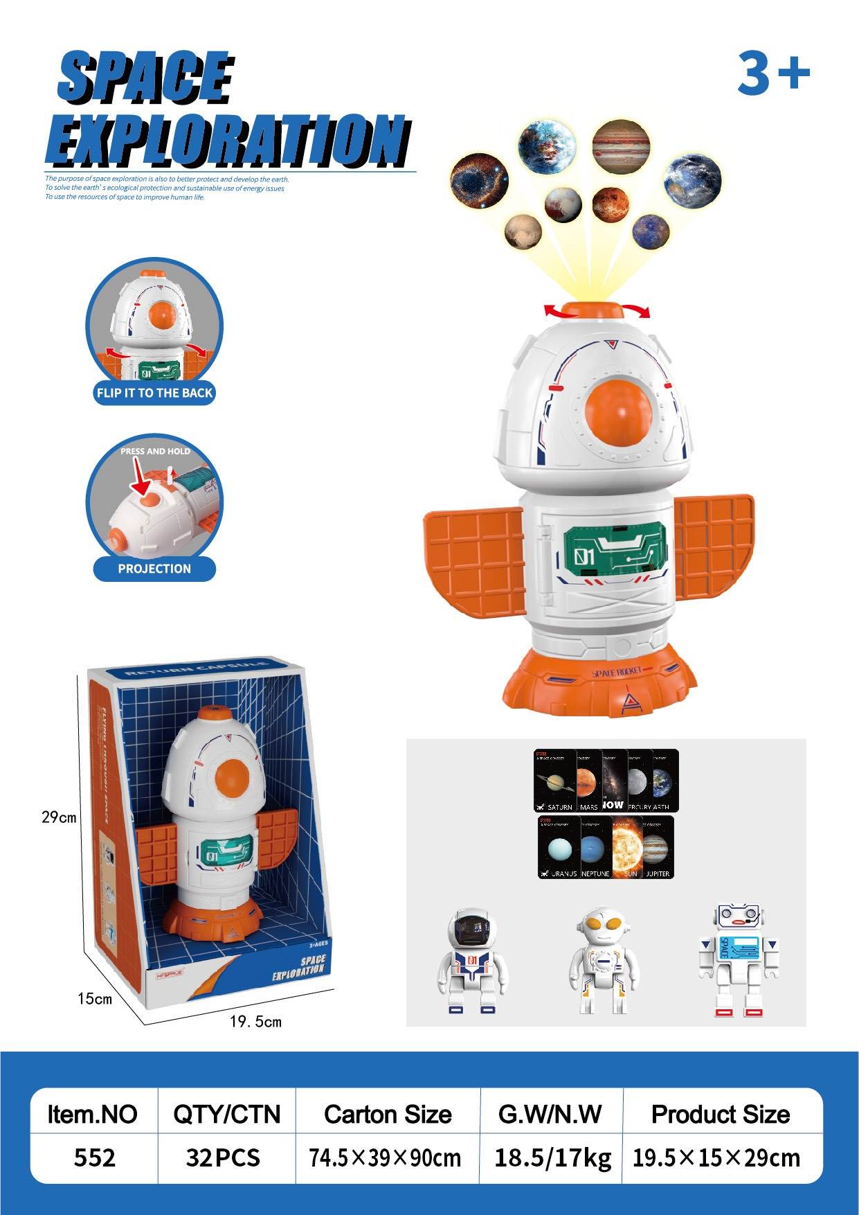 Игровой набор: Возвращаемый модуль, 3 куклы, 9 карточек