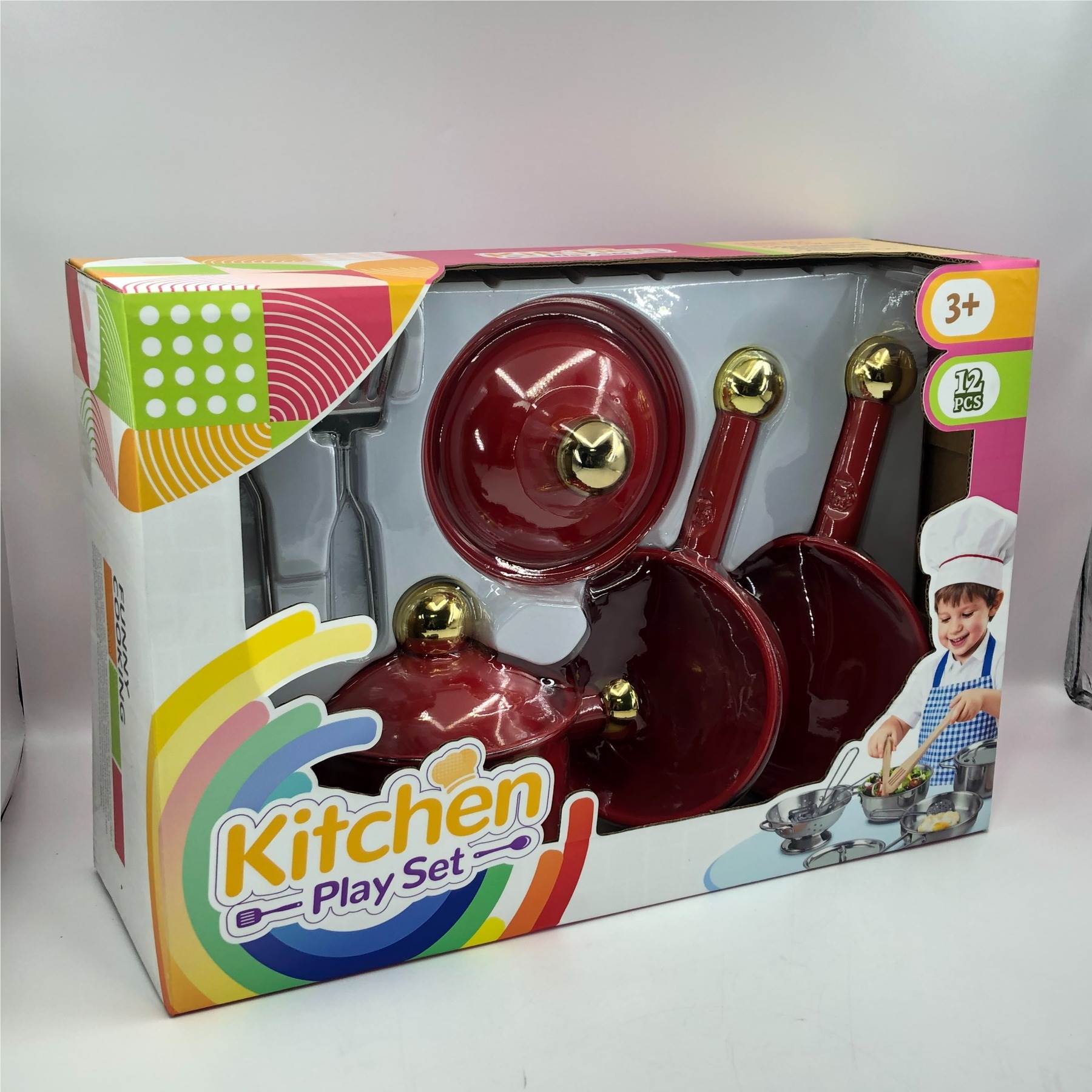Игровой набор посуды KK Candy, 7 предметов, красно-золотой