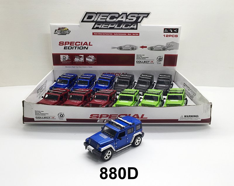 Металлическая модель Jeep Wrangler 1:32 со светом и звуком