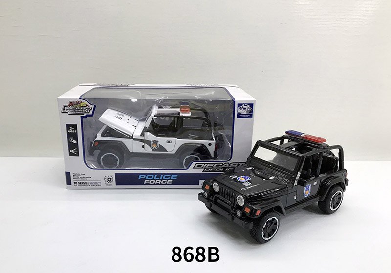 Металлическая модель полицейского джипа 1:24 со светом и звуком