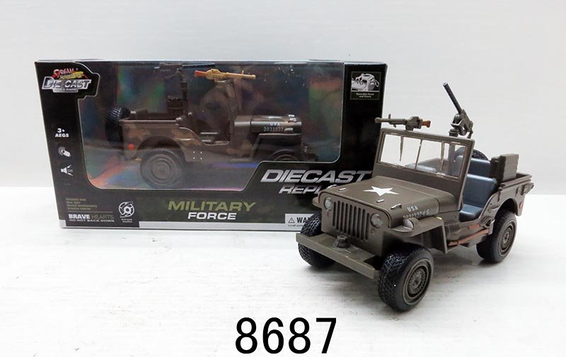 Металлическая военная машина 1:24 с инерционным механизмом и подсветкой