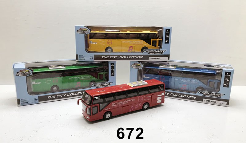 Автобус металлический инерционный со светом 1:62