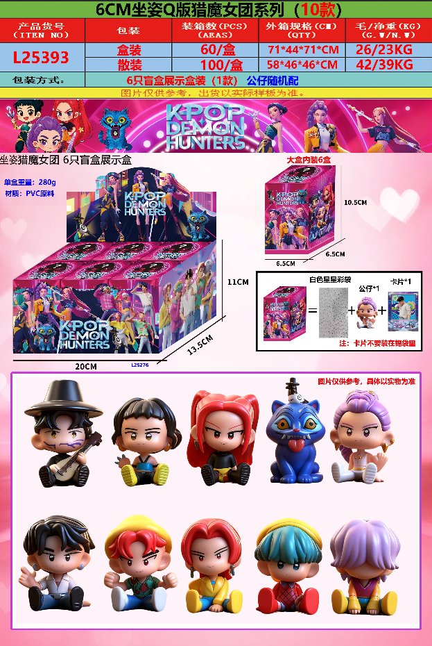 Набор Q-версий фигурок охотниц на ведьм, 6 шт, в дисплей-боксе
