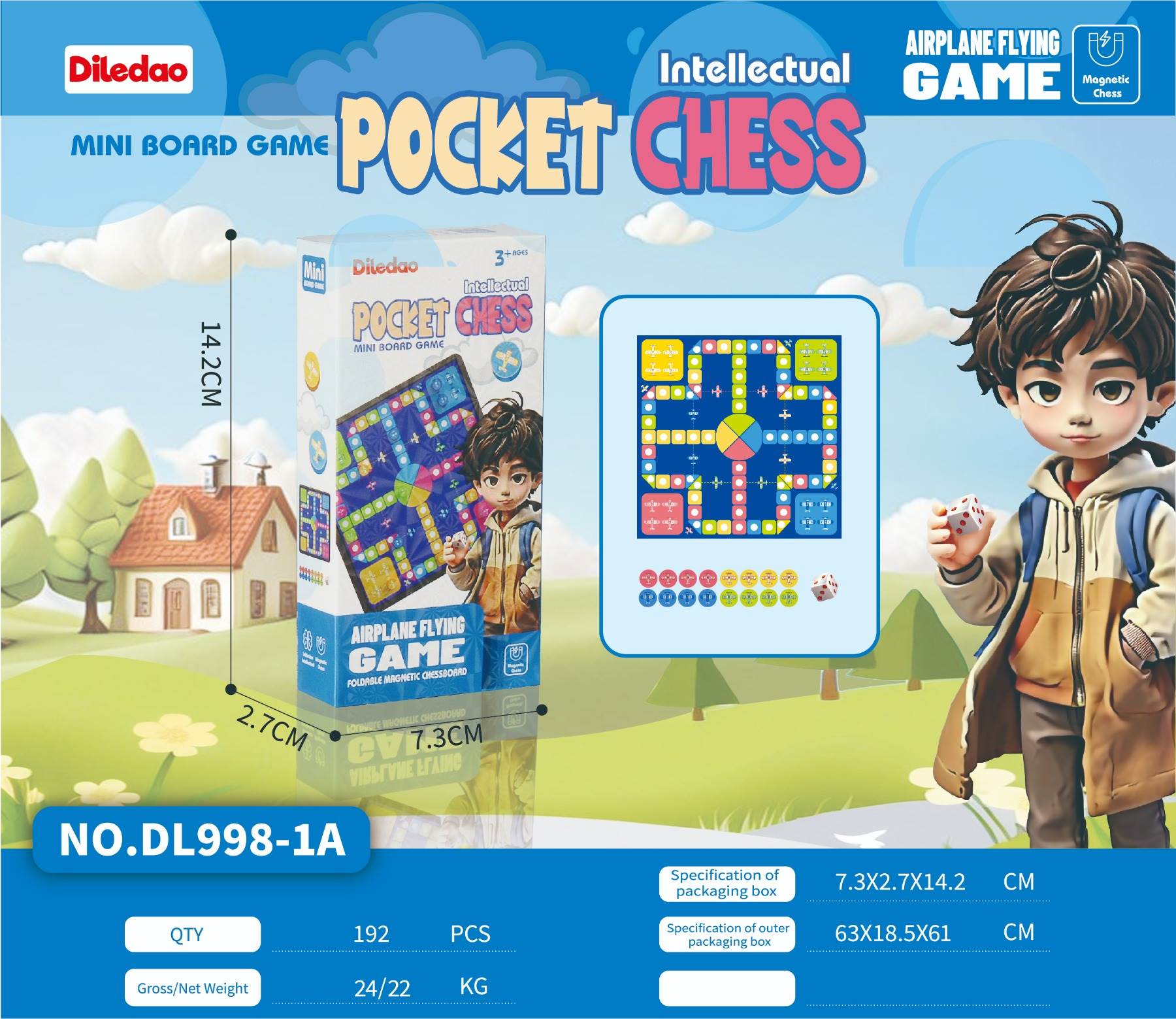 Магнитная складная игра-ходилка "Летающие шахматы"