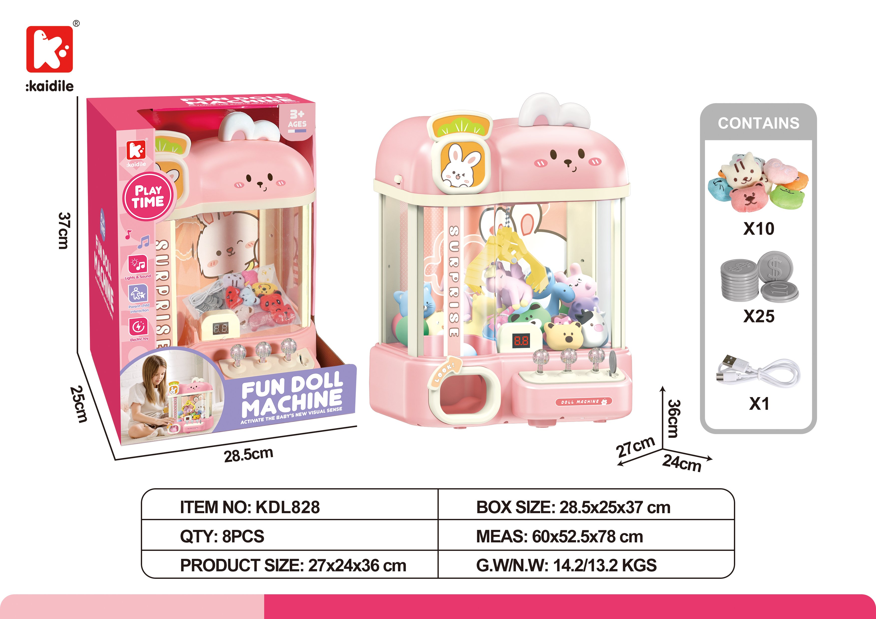Игровой автомат "Кролик" для ловли мягких игрушек