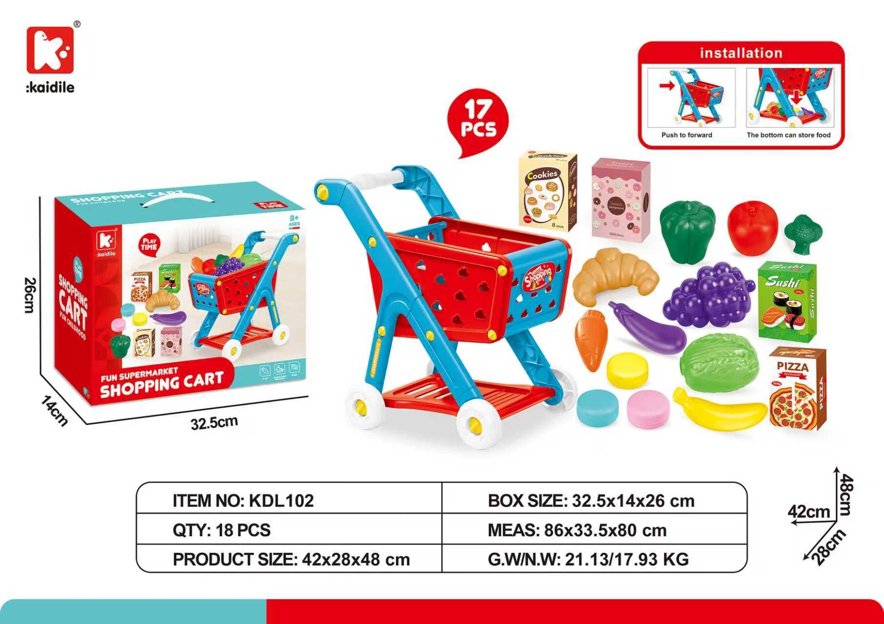 Большая тележка с продуктами Shantou Kairile Toys