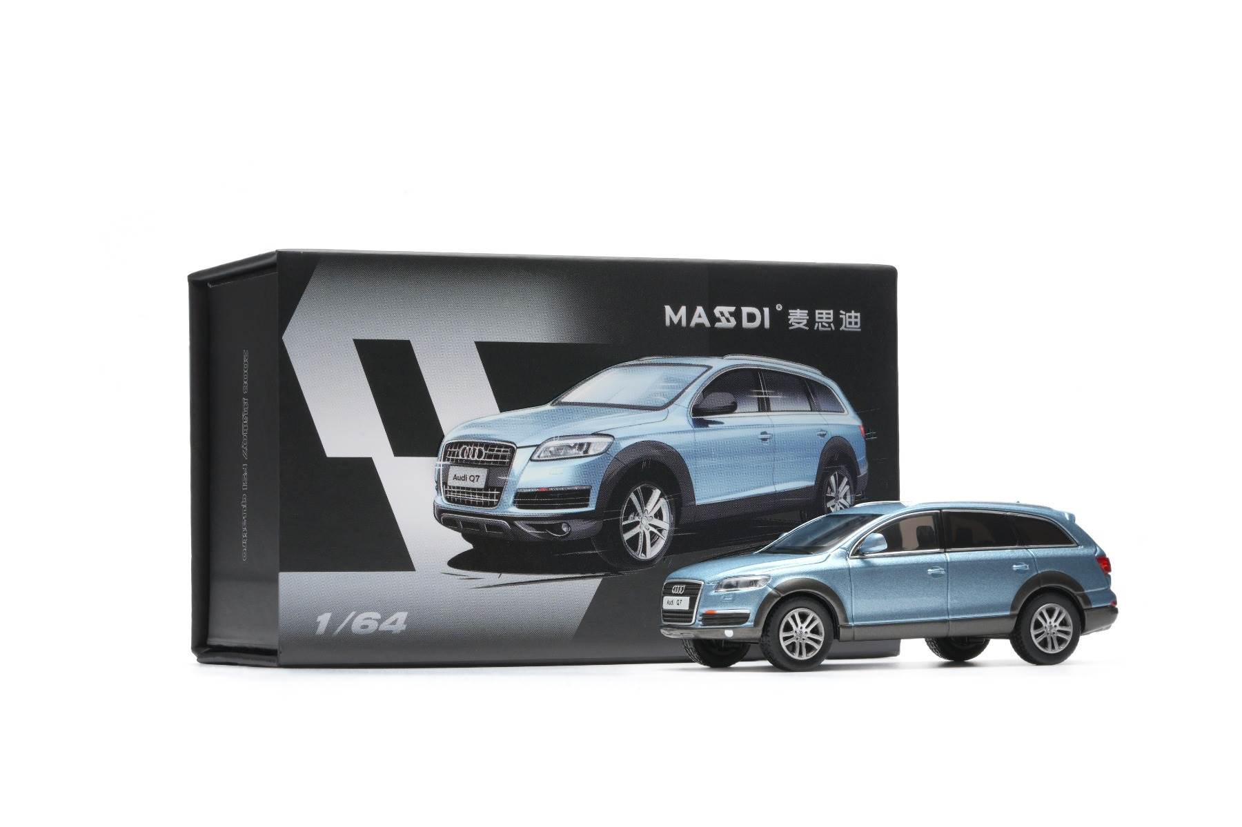 Модель Audi Q7 2008, ледяной синий, коллекционная