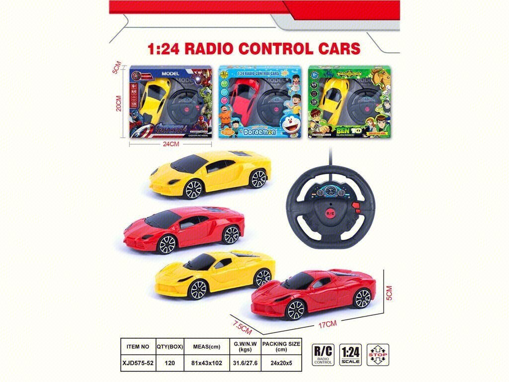 Радиоуправляемая спортивная машина 1:24 с рулевым колесом