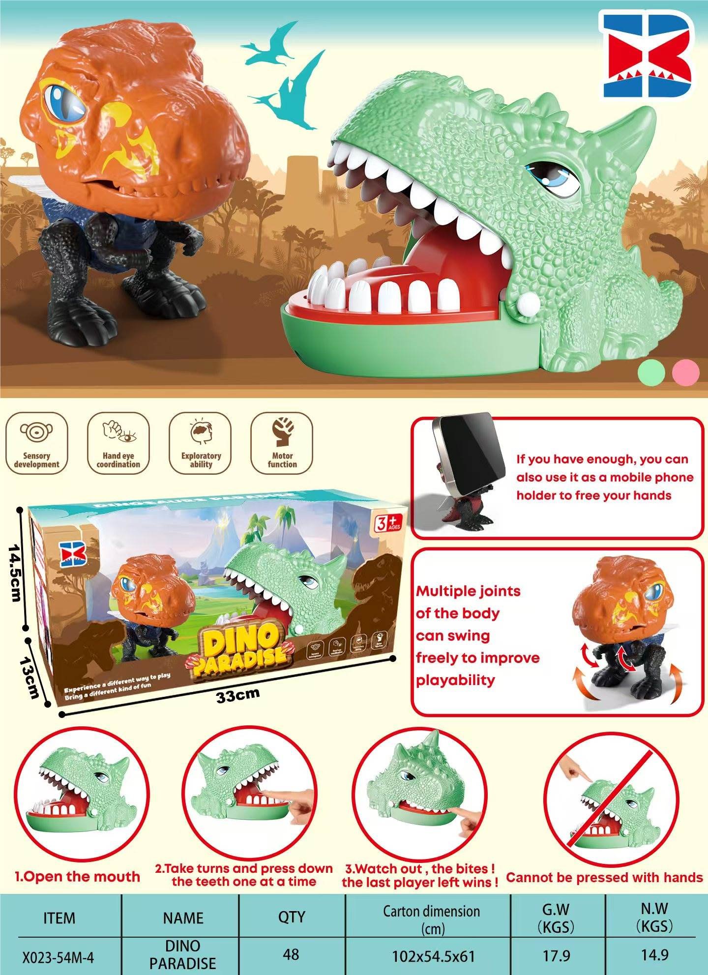Настольная игра "Динозавр": кусает за палец
