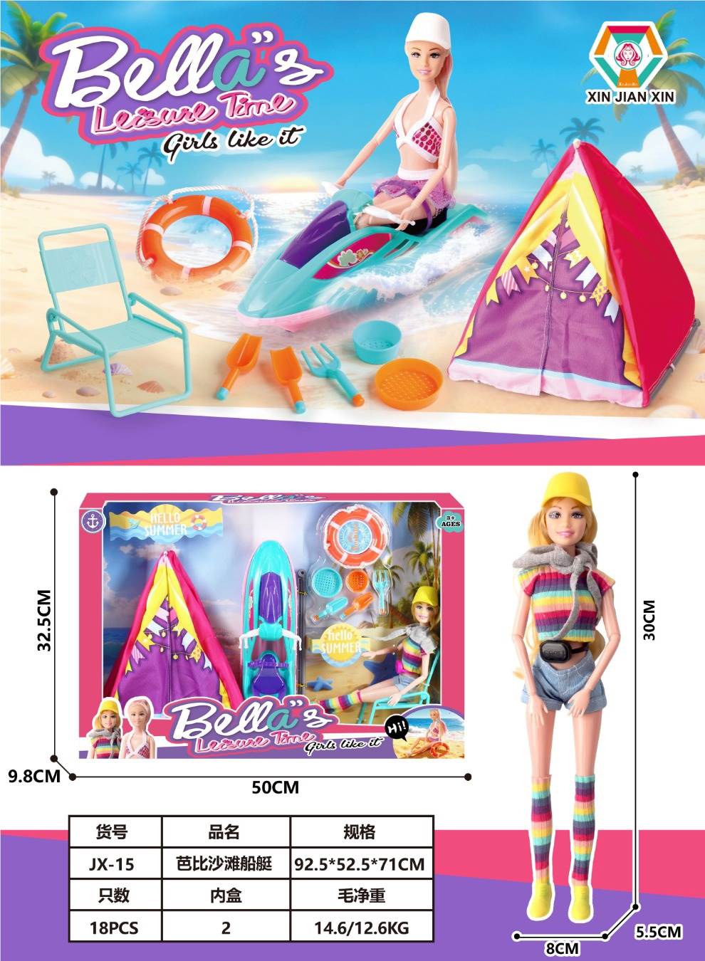 Игровой набор Barbie Beach Boat Box: пляжная лодка для кукол