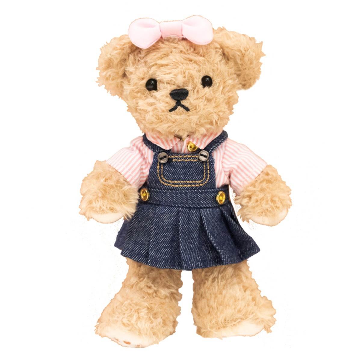 Плюшевый мишка Teddy в джинсовом сарафане, подвеска