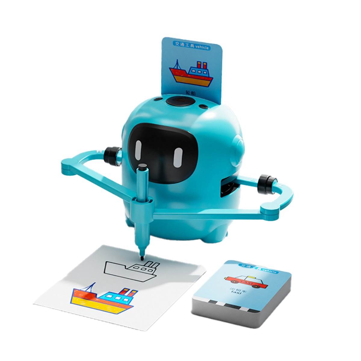Интеллектуальная AI игрушка с карточками, синяя