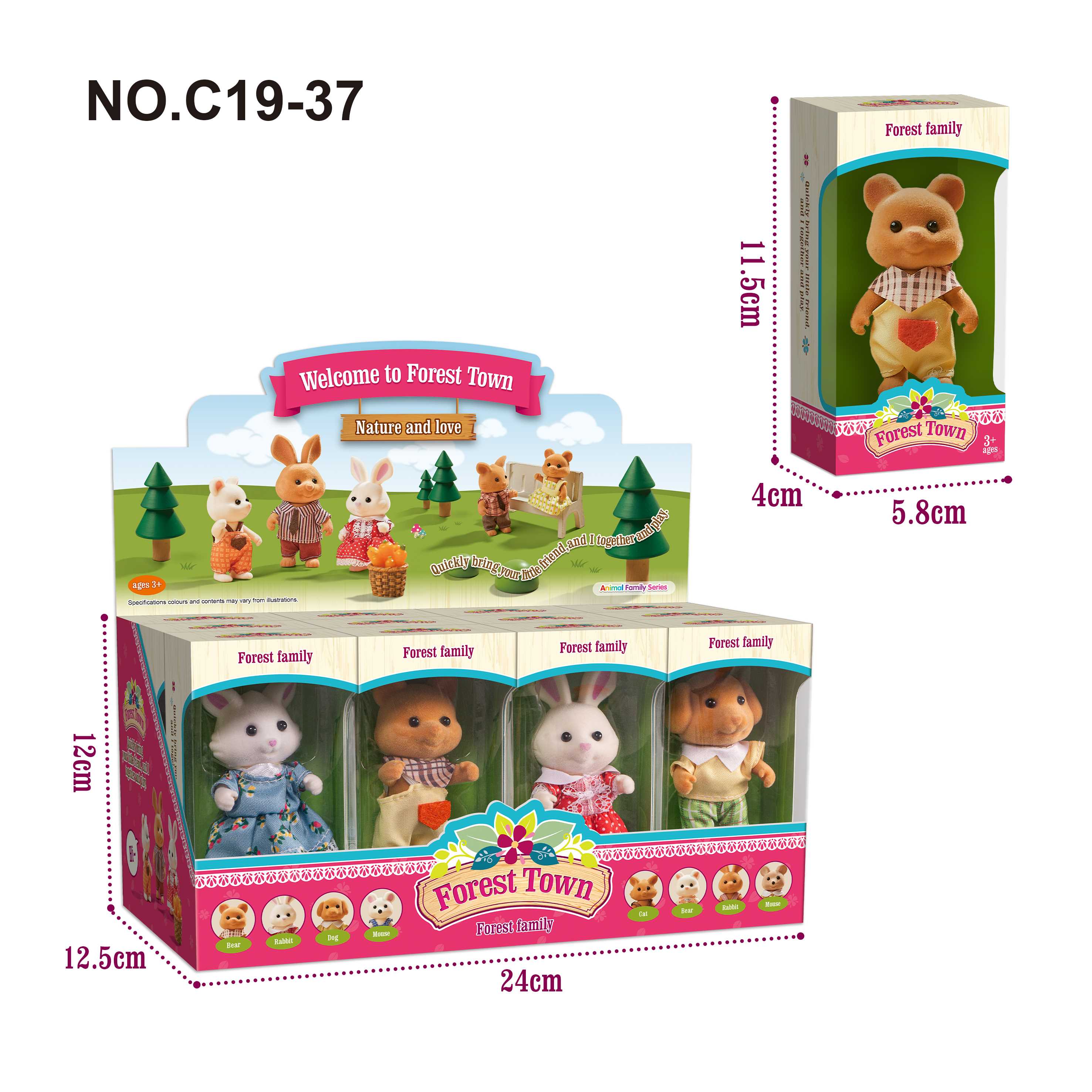 Мишка Little Red Bear, 12 шт. в дисплей-боксе
