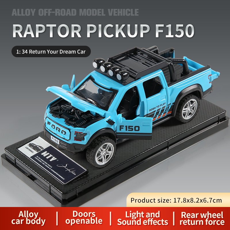 Металлическая модель пикапа Raptor 1:34 со светом и звуком