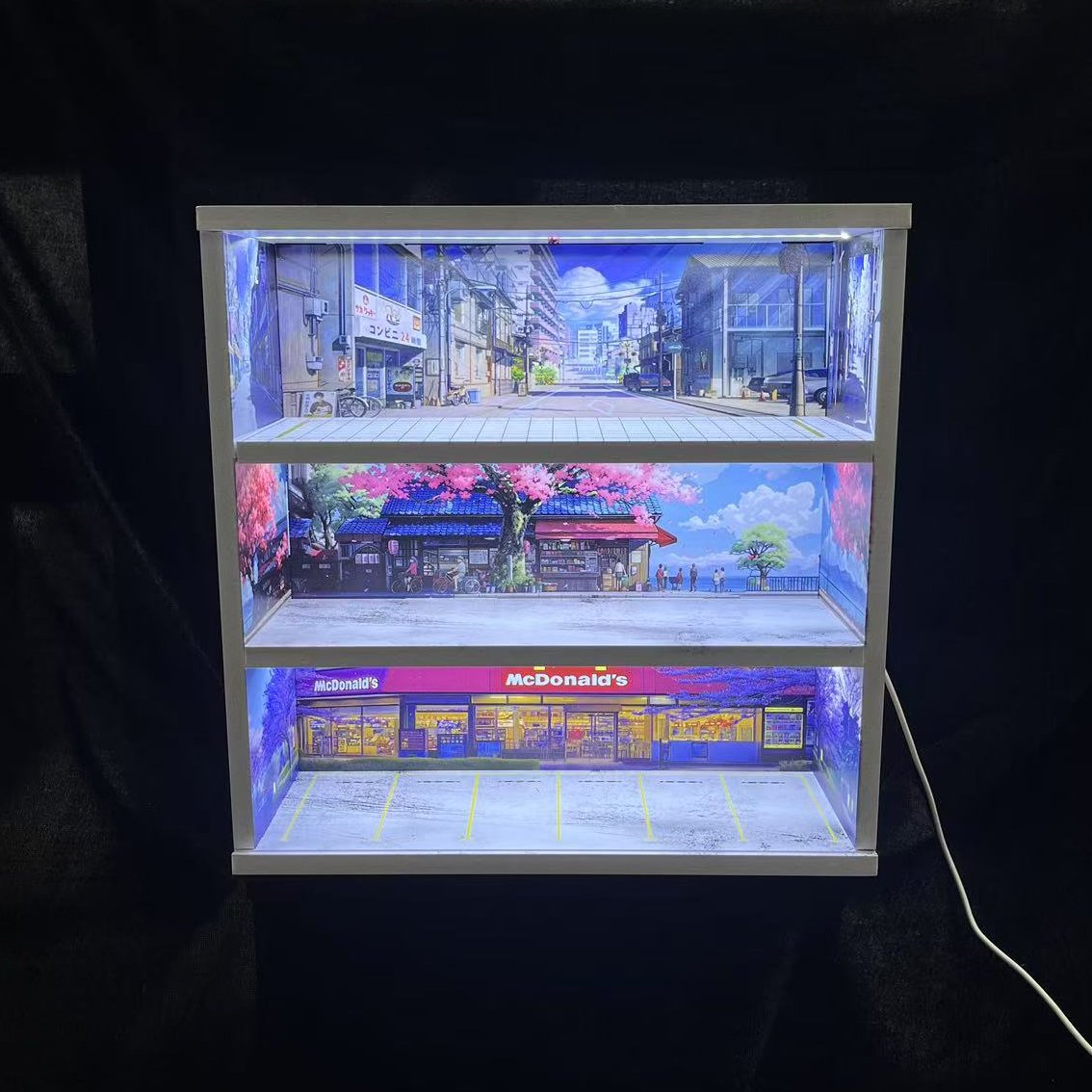 Трёхуровневый гараж-конструктор 1:64 с подсветкой