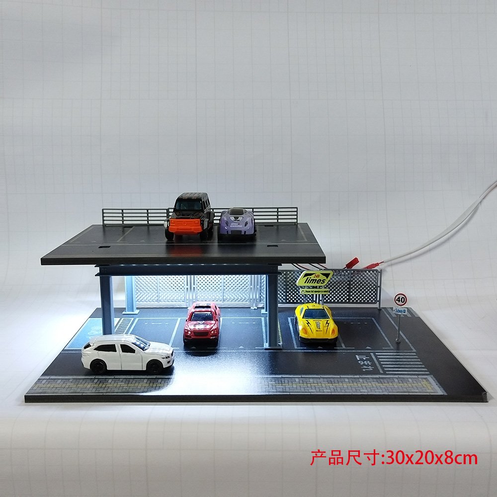 Двухуровневый стальной мост-конструктор 1:64 с подсветкой